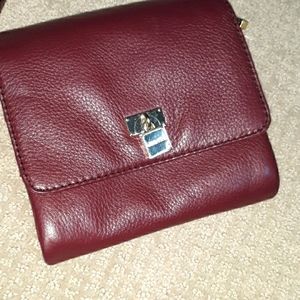 Calvin Klein cabernet leather mini messenger